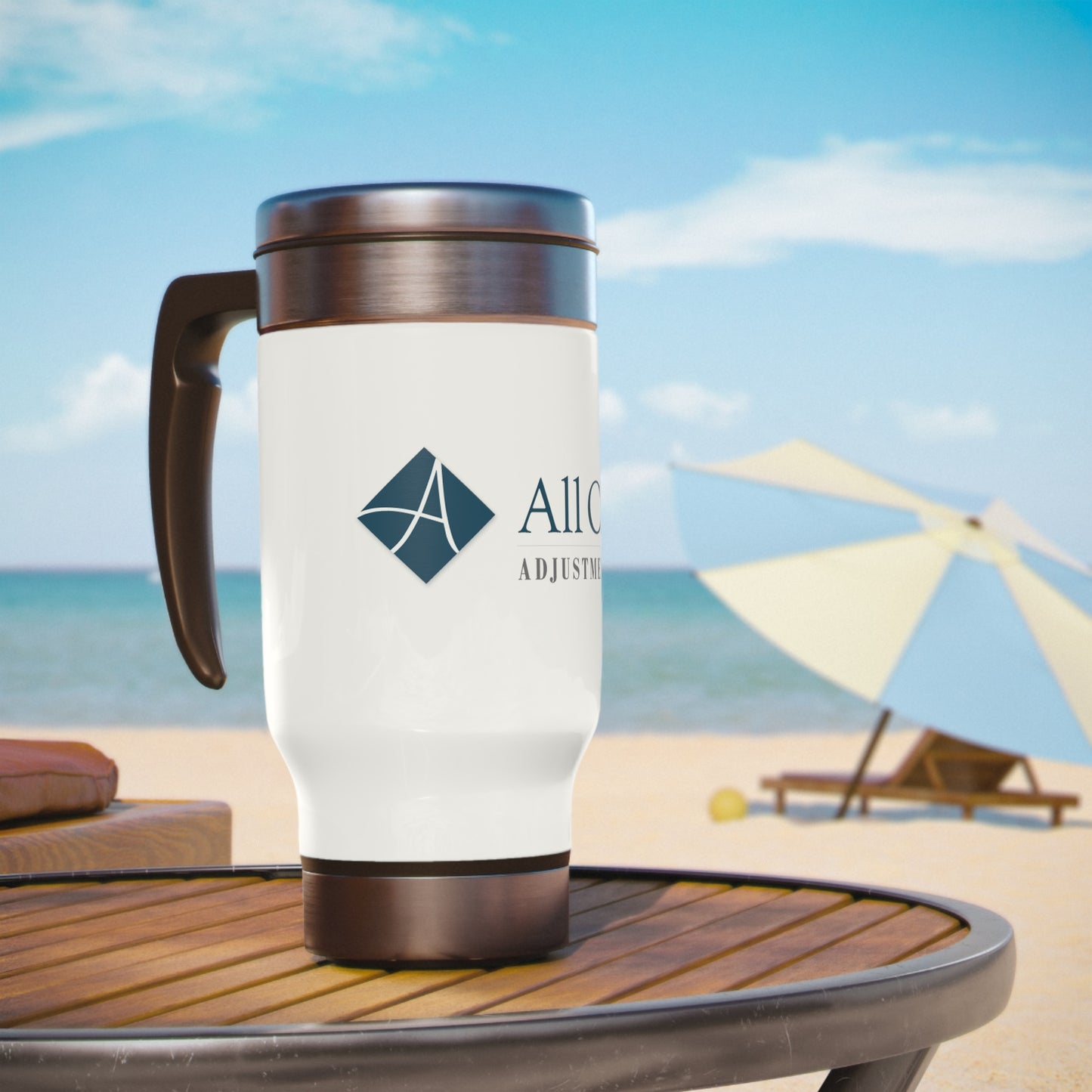 All Claims Stainless Steel Travel Mug with Handle, 14oz